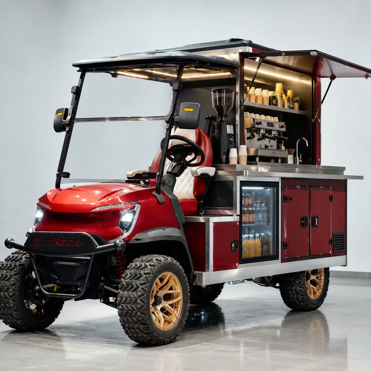 TONGCAI Premium Custom Stainless Steel Frame Dual Tandem Axle Mobile Vending Cart for Food Retail and Events