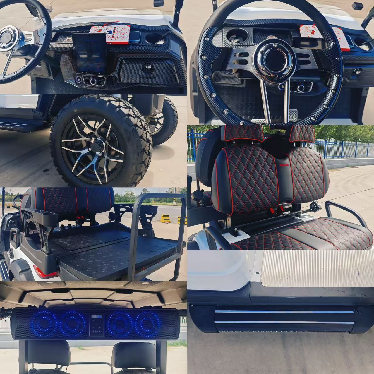 TONGCAI Electric High Speed Utility Golf Cart 4 Seats Steel Frame Rear Cargo Box 50-70km/h for Delivery Service Warehouse