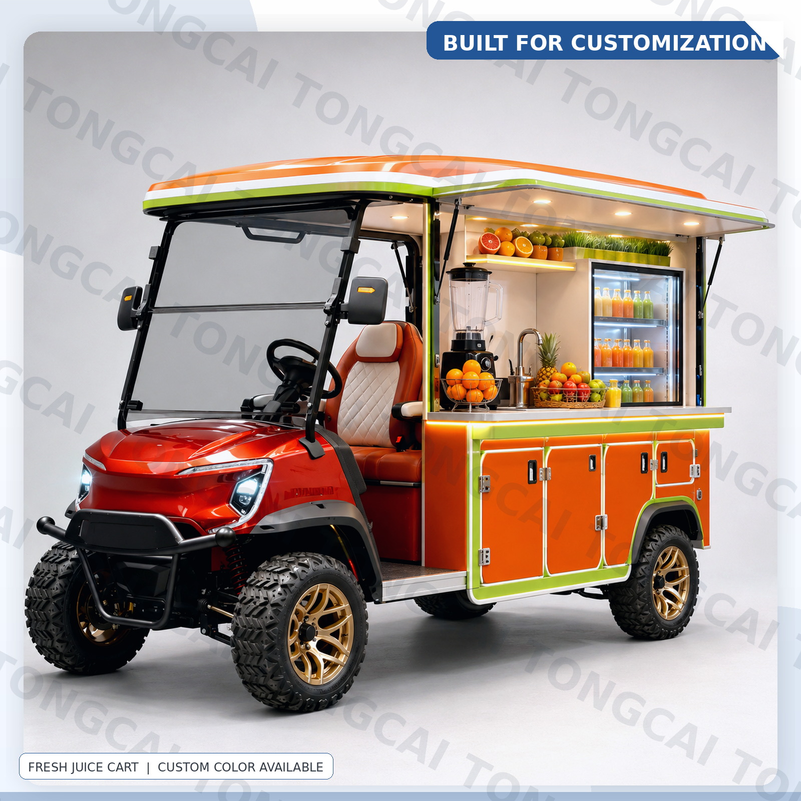 TONGCAI Mobile Dessert Cart Electric Bakery Truck with Serving Window and Storage