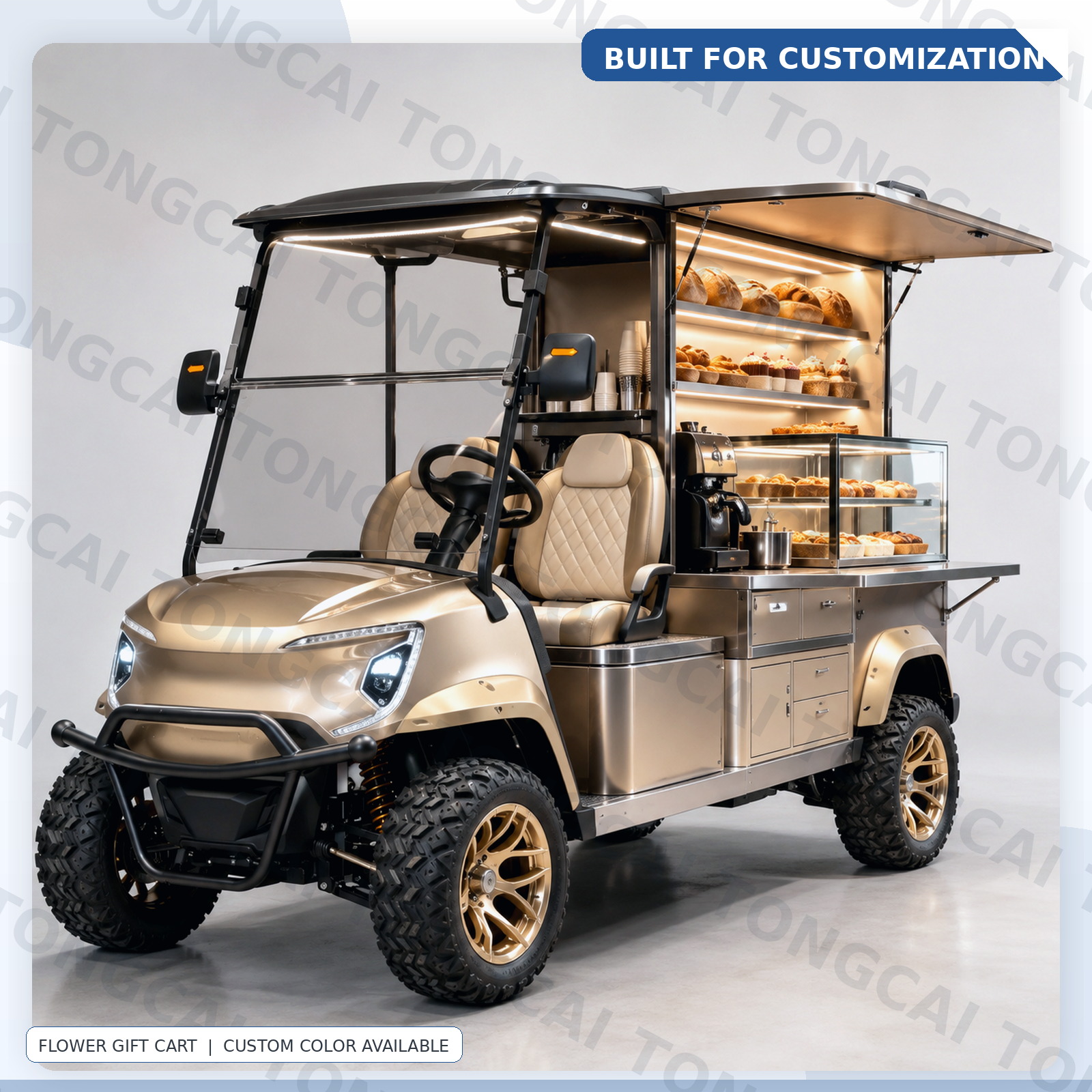 TONGCAI Custom Mobile Bakery Cart Electric Dessert Truck with Logo Branding