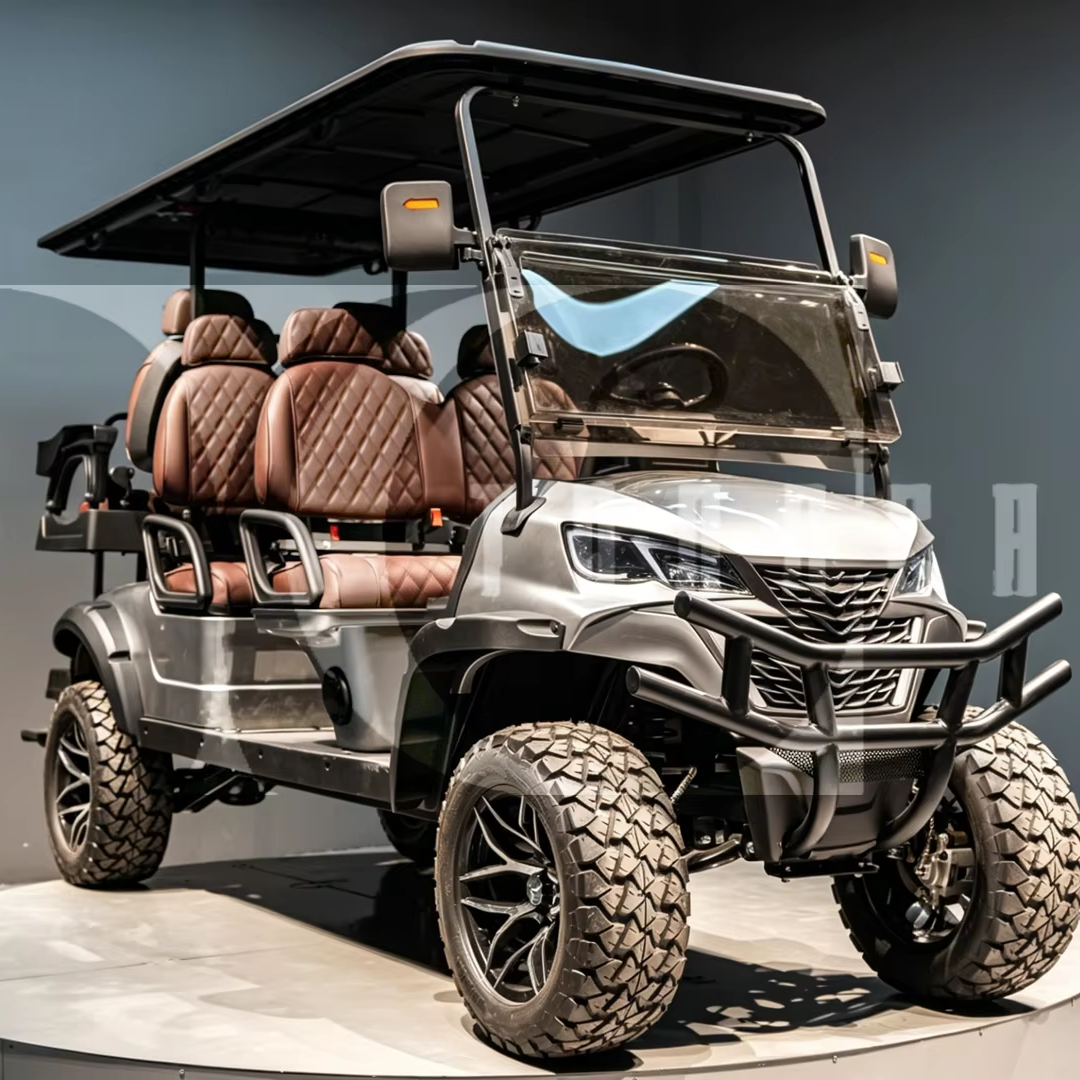 Tongcai 6 Seats Electric Golf Cart, CE Certified Upgraded Model for Coastal Resort & Private Estate Shuttle Service