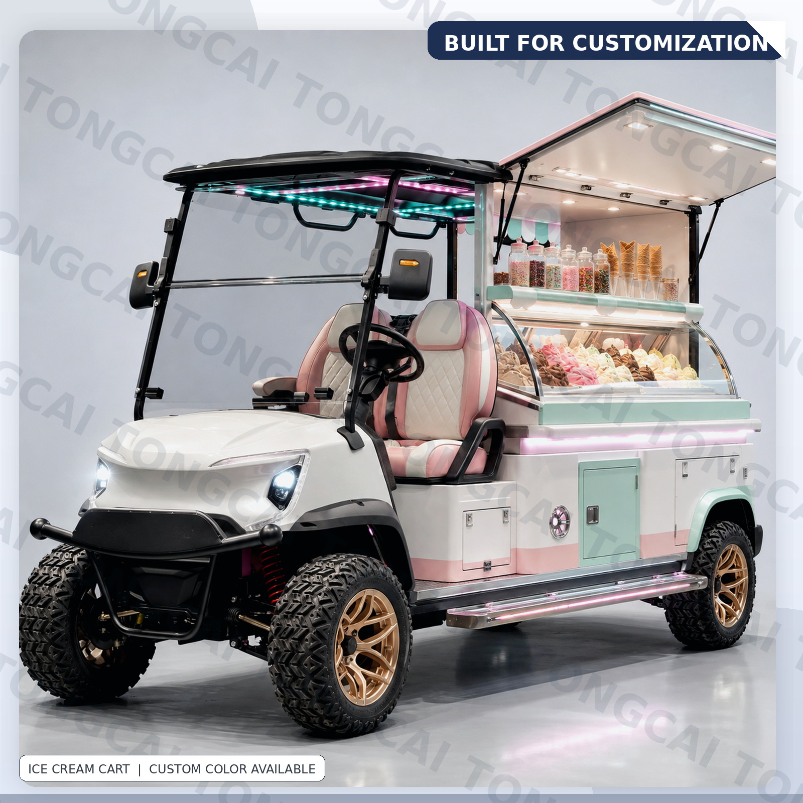 TONGCAI Custom Mobile Bakery Cart Electric Dessert Truck with Logo Branding