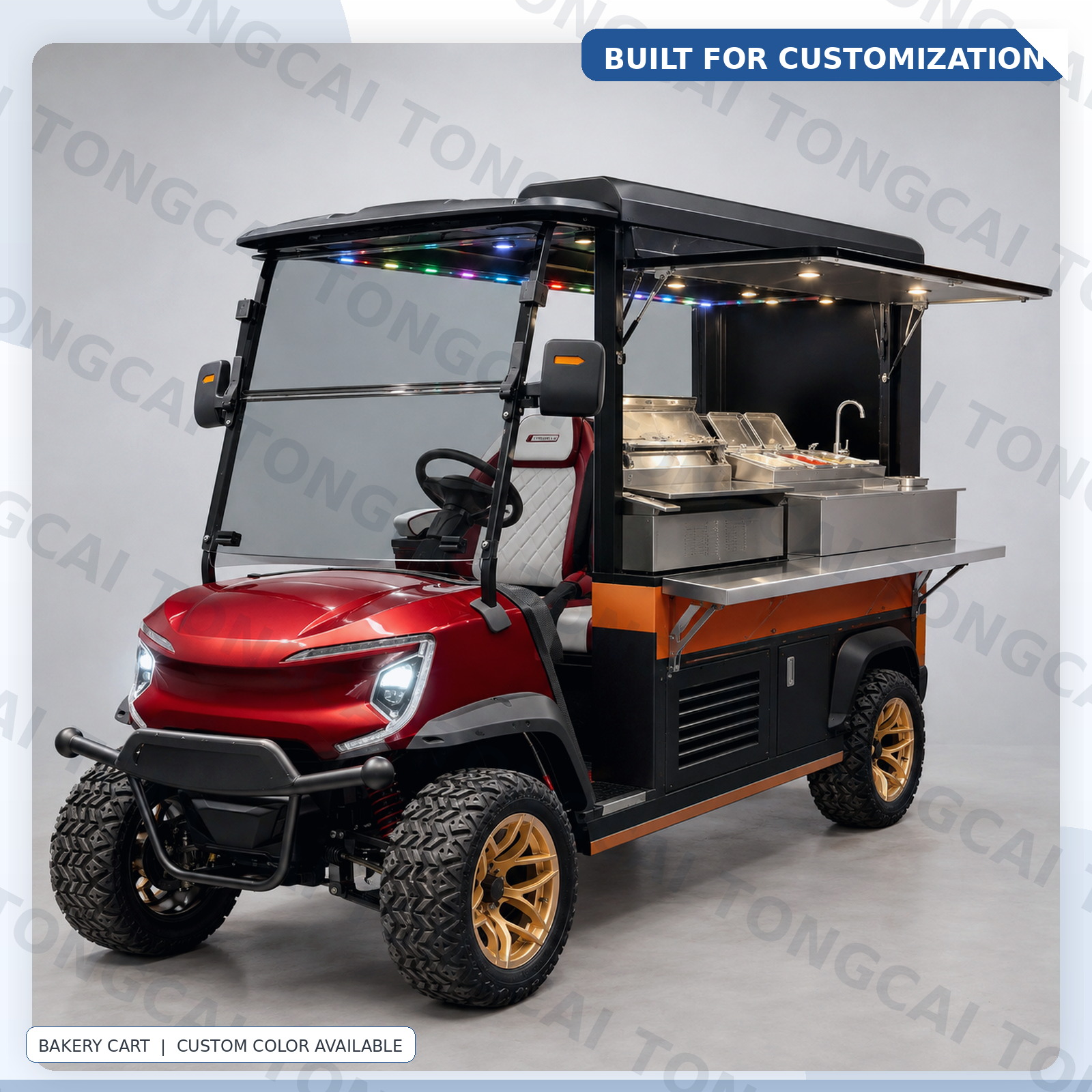 TONGCAI Golf Cart Style Bakery Cart Electric Mobile Food Truck for Cafe Business