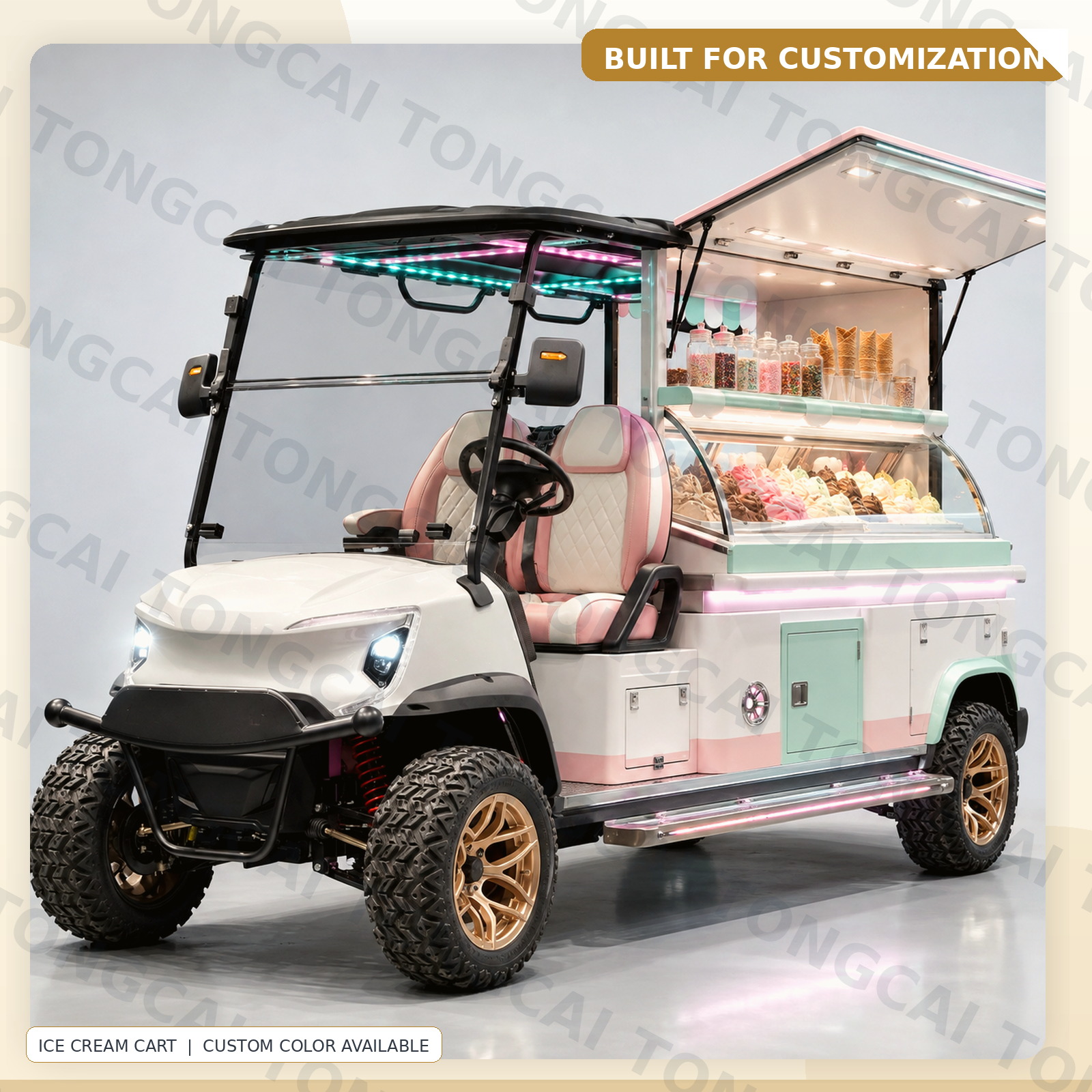 TONGCAI Golf Cart Style Bakery Cart Electric Mobile Food Truck for Cafe Business